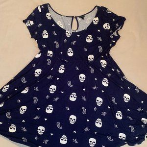 Torrid Navy Blue Skull Dress